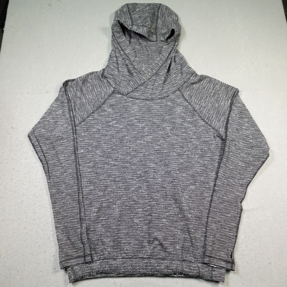 Lululemon Pullover Hoodie Womens M grey Cowl Neck Raglan Lightweight Logo gym